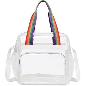 Clear Bag for Stadium Events 12 x6 x12 Clear Crossbody Tote Bag Stadium Approved with Adjustable Longer Strap