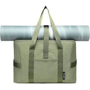 MOYAQI Yoga Tote Bag for Women, Large Shoulder Bag with Yoga Mat strap for Gym,Work,Travel,School, Beach,Business