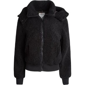 URBAN REPUBLIC Women's Sherpa Bomber Jacket - Fuzzy Warm Faux Fur Hooded Bomber Outdoor Jackets for Women (Sizes: S-XL)