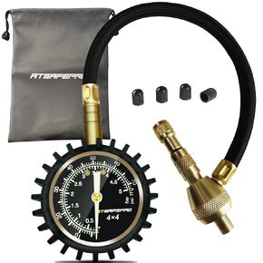 2 in 1 Professional Rapid Air Down Tire Deflator Pressure Gauge 75Psi，Rapid Air Down Offroad Kit with Special Chuck for 4X4 Large Offroad Tires on Jeep, Truck, ATV