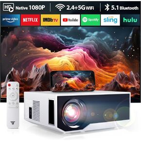 projector with wifi and bluetooth, native 1080P bluetooth proector for ios android-blue 4