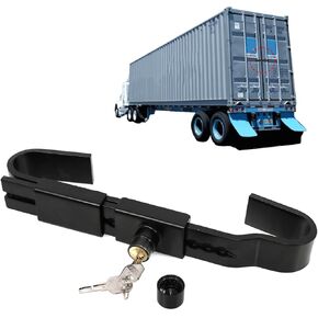RYANSTAR RACING Adjustable Steel Cargo Door Lock Shipping Container Lock Trailer Lock Truck Accessories Storage 11.8"-18.3" Locking Distance with 2 Keys and Protective Cover Black