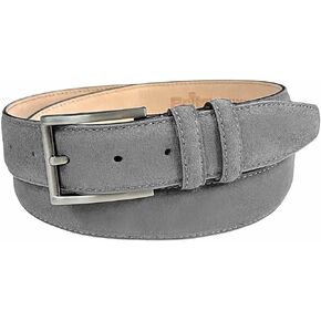 Men's Belt Suede Full Leather Belt Casual Dress Leather Belt 1-3/8"(35mm) Wide, Multi-Style Options