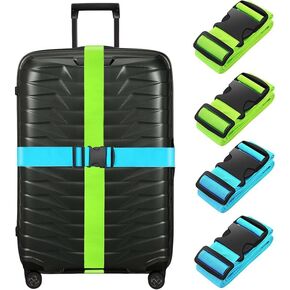 4 Pack Luggage Straps 79" Long Belts Keep Suitcase Secure While Traveling - TSA Approved Add a Bag Premium Travel Accessories for Travel Bag Closure Suitcase Belts (Purple x 4)