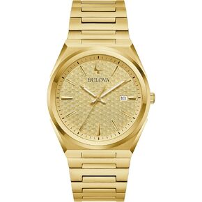 Bulova Mens Dress Classic Quartz Two Tone Stainless Steel Watch, Patterned Dial, 39mm