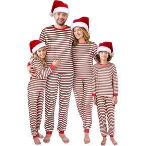 Liitrsh Matching Family Christmas Pajamas Set striped Pajamas Classic Sleepwear Loungewear Xmas Holiday Pajamas