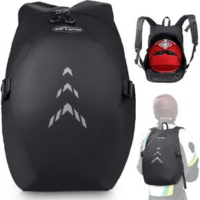 Motorcycle Backpack for Men - Large Capacity Waterproof Helmet Backpack for Men with Laptop Pocket, Large