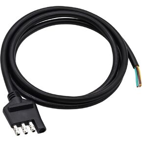4-Way Trailer Wiring Harness 5 Ft (1.5m) 4-Pin Flat Trailer Wire Extension Connector 4 pin Trailer Wiring Harness, Pure Copper