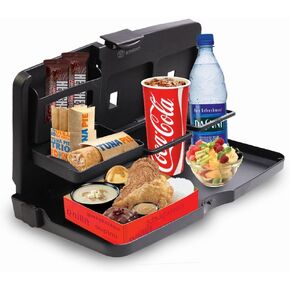 ZONETCH Multi-Functional Portable Foldable Car Backseat Tray Desk - Black Portable Car Vehicle Back Seat Tray Table for Food, Meal, Snack, Laptop - Stay Organized When on The Go (1-Pack)