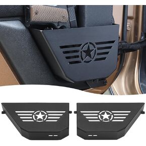 Metal Front Door Storage Pockets, Multifunctional Door Side Insert Organizer Box for 2007-2018 Jeep Wrangker JK JKU 2/4 Door, Aluminum Alloy Material, Black, 2PCS