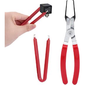 Relay Puller Pliers with Fuse Remover Tool, Automotive Fuse Puller Tool Car electrical disconnect pliers for Removing Relays Fuse on Vehicles (Red)