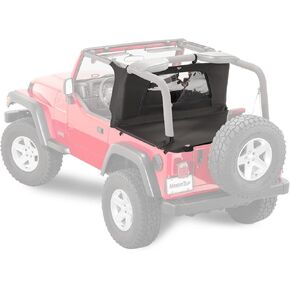 MasterTop Wind Stopper Plus and Tonneau Cover Combo Kit - Fits Jeep Wrangler TJ 2003-2006 - Keeps Wind and Water Out of The Cab - Keeps Cargo Area Clean and Safe - Wind Breaker Stops Backdraft