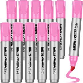 Fuutreo 10 Pack Jumbo Permanent Markers Bulk Large Chisel Tip Permanent Markers Big Huge Poster Markers Quick Drying Markers Waterproof Markers for Office, Logistics Company and More(Black)
