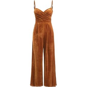 CIDER Velvet Jumpsuits for Women Wide Leg V Neck One Piece Jumpsuit 2025