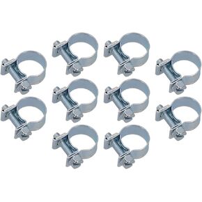 10-Pack Heavy-Duty Zinc-Plated Mini Hose Clamps, 21-23mm – Ideal for Fuel Injection Systems, Hydraulic Lines & More