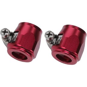 ID 16mm (0.63") Aluminum -6 AN Hex Hose Finisher Clamp with Screw Band for Fuel Line, Diesel/Gas/Air/Water/Oil and Fuel Hose, Pack of 2, Silver in Kuwait