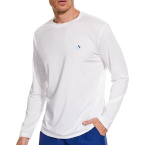 Men’s UPF 50+ Lightweight Long Sleeve Casual T-Shirt Quick Dry UV Sun Protection for Outdoor Beach Hiking Fishing Exercise