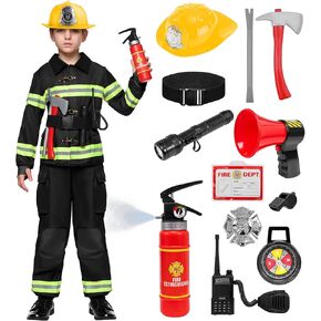 Spooktacular Creations Halloween Boys Fireman Costume, Firefighter Costume for Kids, Toddler Fireman Costume Set for DressUp