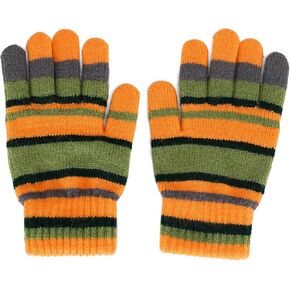ASVP Shop Coraline Striped Orange and Green Fuzzy Gloves - Halloween Movie Cosplay Accessories