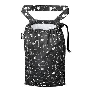 Cute Hanging Car Trash Garbage Bag 100% Leakproof Waterproof Multipurpose for Car Back Front Seat Console with Hanging Strap (Black)