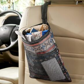 High Road Hanging Car Trash Bag with Waterproof Leakproof Liner, Storage Pocket and Adjustable Strap to Hang in The Front or Back Seat - Southwest