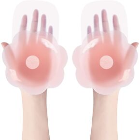 Dealswin Nipple Covers Breast Lift Pasties 5.1inch Silicone Adhesive Sticky Bra Bob Lift Tape (Pink)