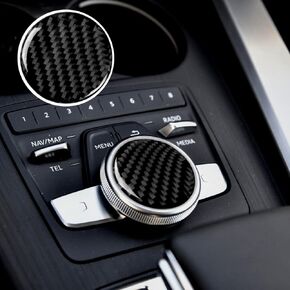 Carbon Fiber Interior Accessories Decorative Cover Trim Sticker Fit for Audi A4 B9 2017-2019 (Glove Box Switch Sticker LHD)