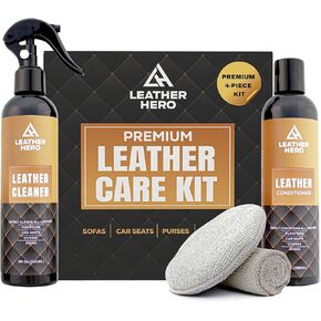 Leather Cleaner and Conditioner Kit – 5-Piece Set with Best Leather Cleaner for Couches, Sofas, Chairs, Furniture, and Car Interiors
