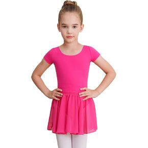 Leotard Girls Gymnastics Toddler Dance Ballet Pink Leotard Dresses with Skirt