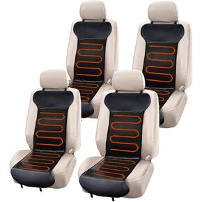 Zone Tech Seat Cushion, Comfortable Black Seat Cover with Full Back Support-Universal Seat Cushion (4 Pack)