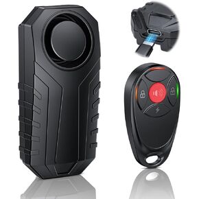 Onvian Upgraded USB Rechargeable Bike Alarm, Motorcycle Alarm with Remote,Waterproof Wireless Anti-Theft Vibration Motion Sensor Security Alarm System, Bike Accessories for Ebikes Bike Scooter Car