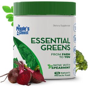 The People's Chemist Essential Greens Powder – Organic Moringa, Spirulina, Beetroot, and Probiotics