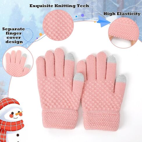 3Pcs Kids Hat Gloves Scarf Set for Girls Boys Toddlers Age 1-6 Winter Warm Beanie Hats Gloves Knit Set with Fleece Lined in Saudi Arabia
