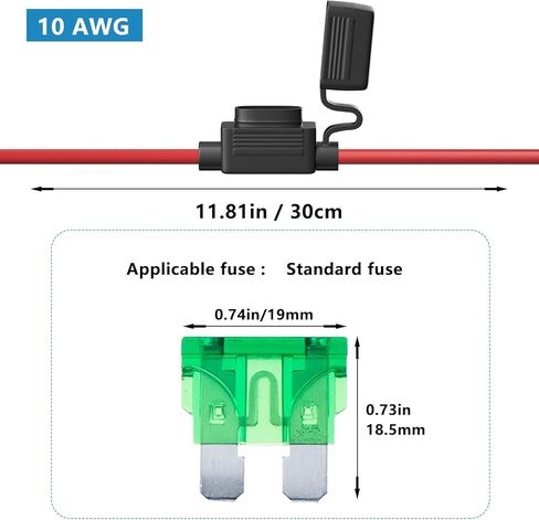 5 عبوات من حامل الصمامات المضمنة 18AWG، مع صمامات قياسية 5A و10A ATC/ATO لسيارة شاحنة وقارب ودراجة نارية in Kuwait