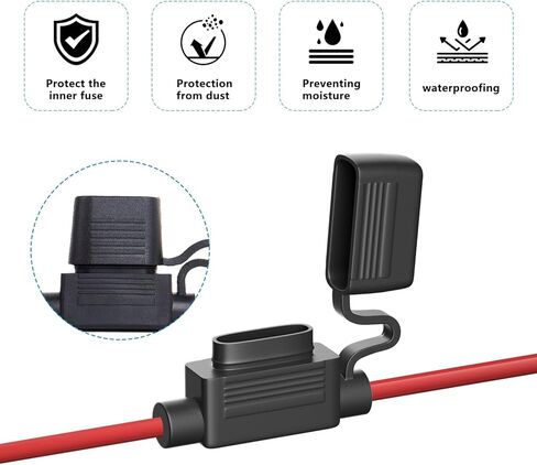 5 عبوات من حامل الصمامات المضمنة 18AWG، مع صمامات قياسية 5A و10A ATC/ATO لسيارة شاحنة وقارب ودراجة نارية in Kuwait