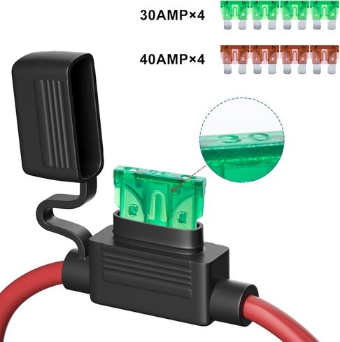 5 عبوات من حامل الصمامات المضمنة 18AWG، مع صمامات قياسية 5A و10A ATC/ATO لسيارة شاحنة وقارب ودراجة نارية in Kuwait