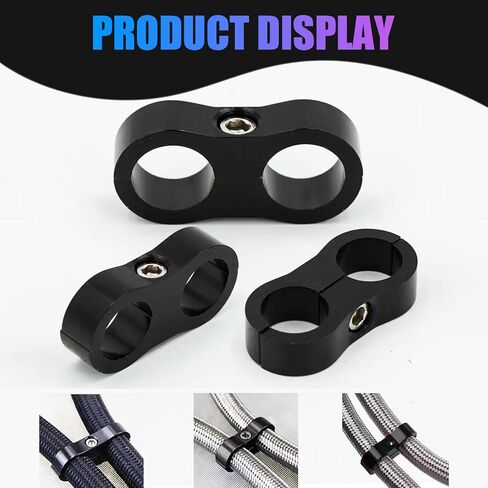 4 قطع من مشابك فصل خط وقود السيارة من gunhunt، أدوات الأنابيب الثابتة من سبائك الألومنيوم، مشابك تثبيت خرطوم AN6، مشابك ذات فتحة مزدوجة مع مفك براغي، مجموعة إصلاح السيارات، عالمية لمعظم السيارات (أسود) in Kuwait