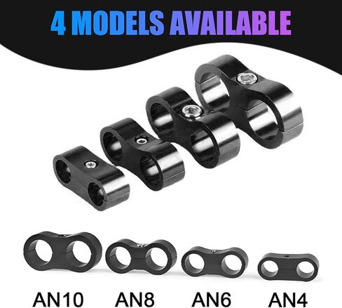 4 قطع من مشابك فصل خط وقود السيارة من gunhunt، أدوات الأنابيب الثابتة من سبائك الألومنيوم، مشابك تثبيت خرطوم AN6، مشابك ذات فتحة مزدوجة مع مفك براغي، مجموعة إصلاح السيارات، عالمية لمعظم السيارات (أسود) in Kuwait