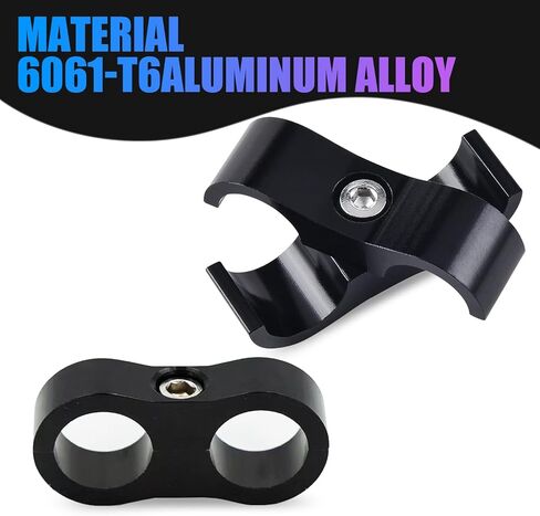 4 قطع من مشابك فصل خط وقود السيارة من gunhunt، أدوات الأنابيب الثابتة من سبائك الألومنيوم، مشابك تثبيت خرطوم AN6، مشابك ذات فتحة مزدوجة مع مفك براغي، مجموعة إصلاح السيارات، عالمية لمعظم السيارات (أسود) in Kuwait