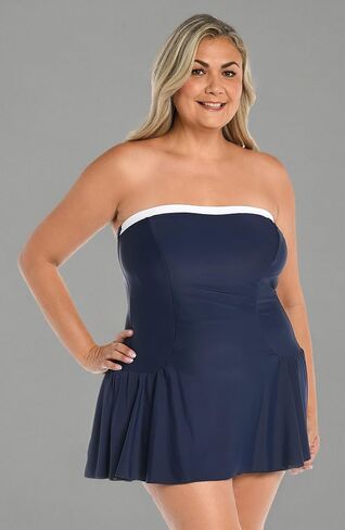 Maxine Of Hollywood Women's Standard Bandeau Swim Dress One Piece Swimsuit in Saudi Arabia