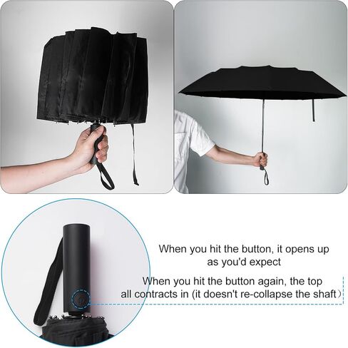 Luwint Strong Windproof Automatic Folding Portable Travel Umbrella for Wind Resistant, Rain, UV Protection in Kuwait