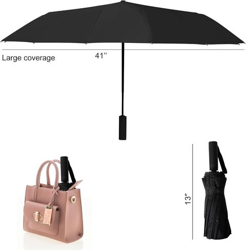 Luwint Strong Windproof Automatic Folding Portable Travel Umbrella for Wind Resistant, Rain, UV Protection in Kuwait