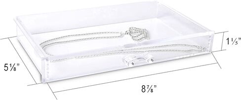 Frebeauty Extra Large Acrylic Jewelry Box for Women Girls 5 Layers Clear Velvet Earring Organizer with 5 Drawers Rings Display Case Necklaces Holder Tray (Beige) in Saudi Arabia