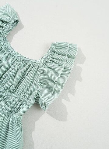 blibean Girls Summer Cotton Dresses Tween Ruffle Double Layer Sleeve Sundress Size 6-15 Years in Saudi Arabia