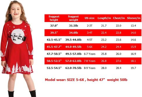 SMILING PINKER Girls Christmas Ugly Dress Reindeer Santa Warm Sweater Jumper in Saudi Arabia