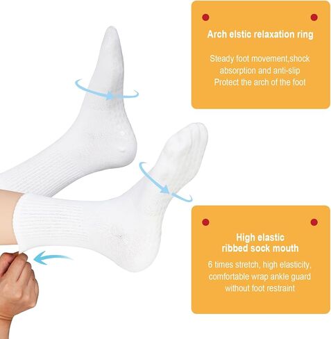 Lusofie 3 Pairs Pilates Socks with Grips for Women White Yoga Socks Barre Socks Pilates Grip Socks Non Slip Socks for Women in Saudi Arabia
