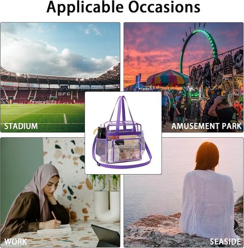 Clear Bag for Stadium Events 12 x6 x12 Clear Crossbody Tote Bag Stadium Approved with Adjustable Longer Strap in Saudi Arabia