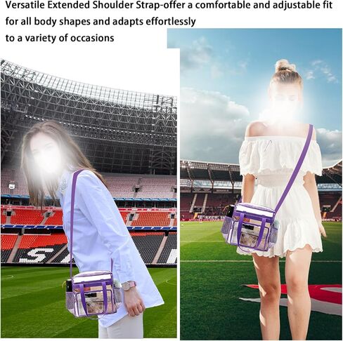 Clear Bag for Stadium Events 12 x6 x12 Clear Crossbody Tote Bag Stadium Approved with Adjustable Longer Strap in Saudi Arabia