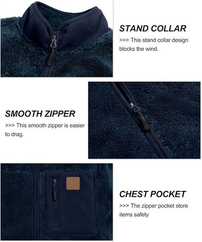 Women's Fleece Sherpa Jacket, Fuzzy Long Sleeve Casual Coat, Zip Up Warm Winter Fall Outerwear with Pockets in Kuwait