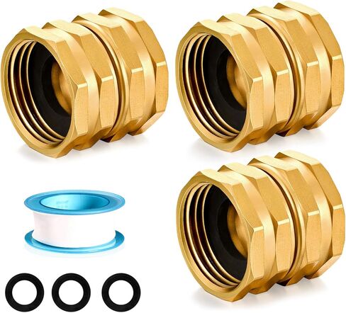 Garden Hose Connector Adapter,3/4" GHT Double male Connectors, Brass Repair Fittings with Dual for Male to Male Adapter (10 Pack) in Kuwait